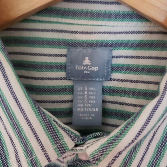 GAP Boy's Striped Button Down Long Sleeve Shirt Size 5 - Picture 5 of 8